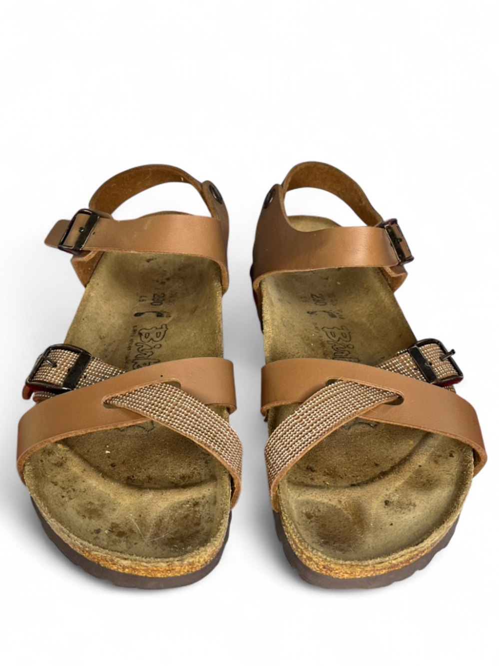 Birkenstock Birki's Lille Cognac brown leather strappy sandals Ladies Size 5